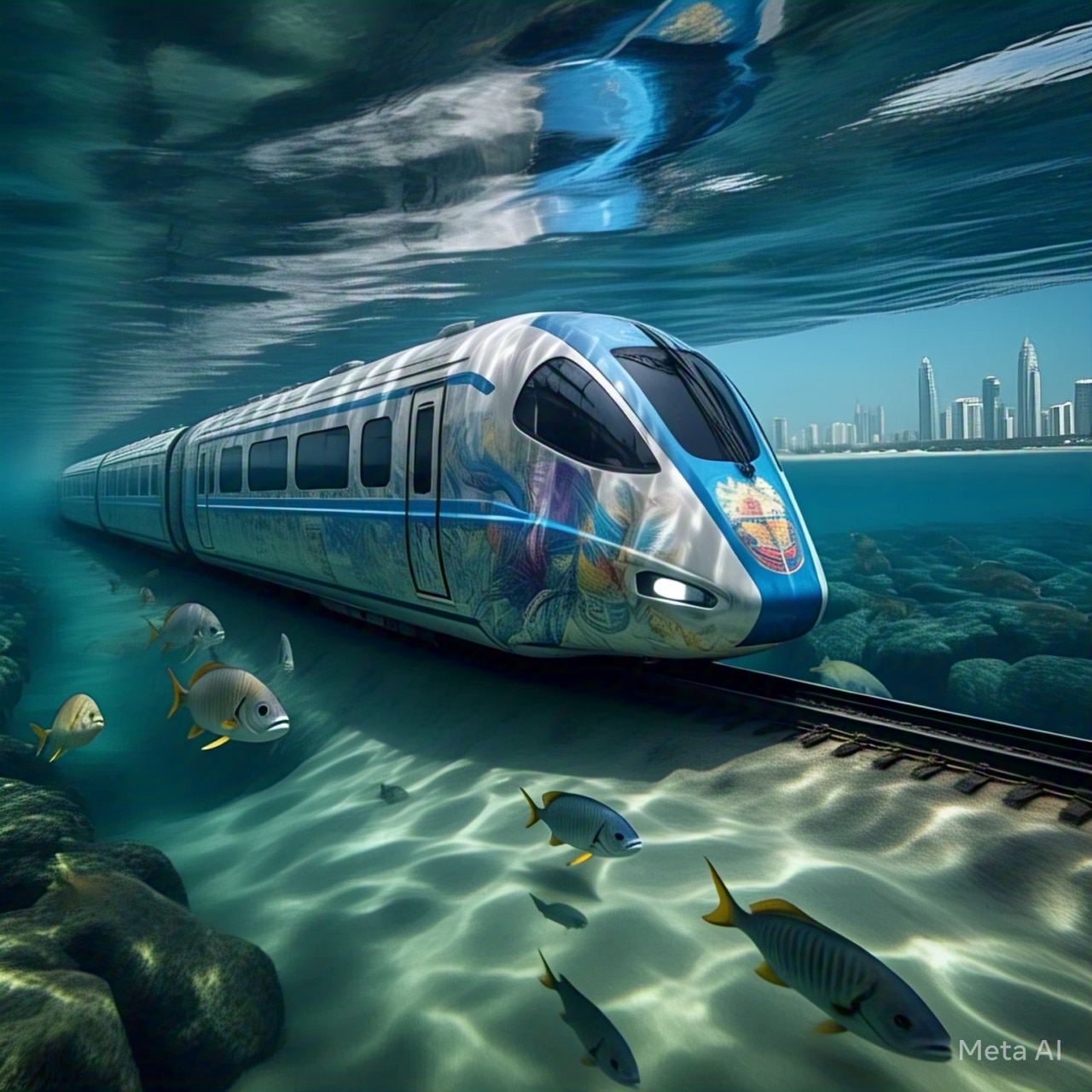 জলের তলার ট্রেন Underwater train