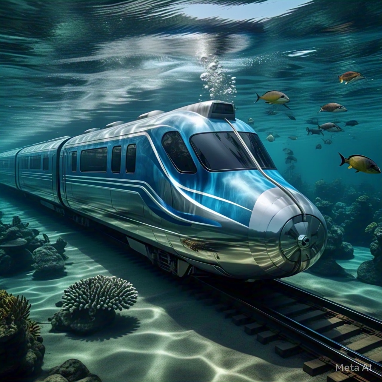 জলের তলার ট্রেন Underwater train