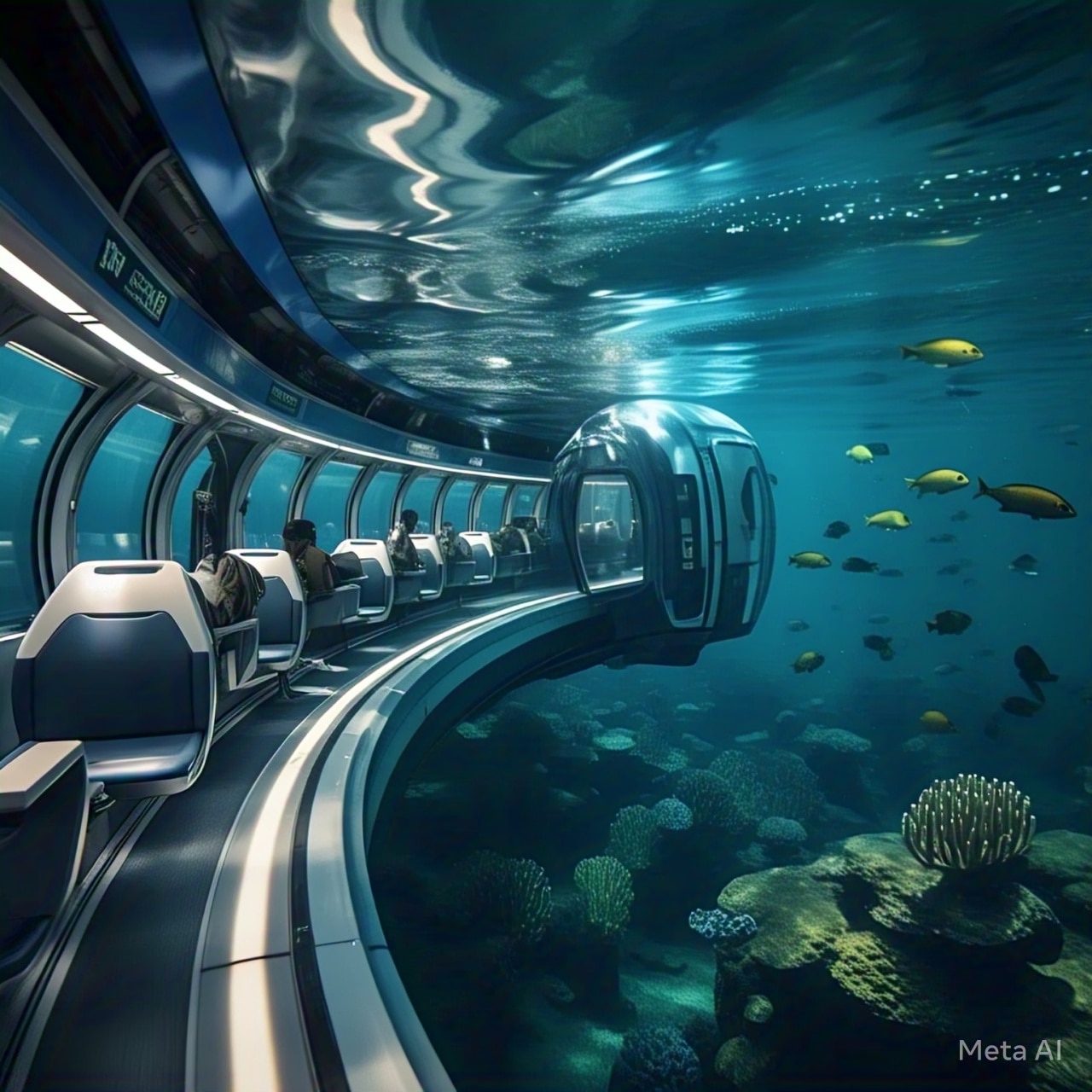 জলের তলার ট্রেন Underwater train