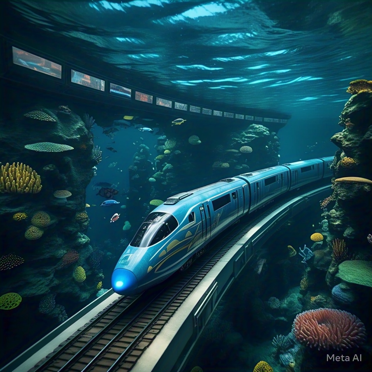 জলের তলার ট্রেন Underwater train