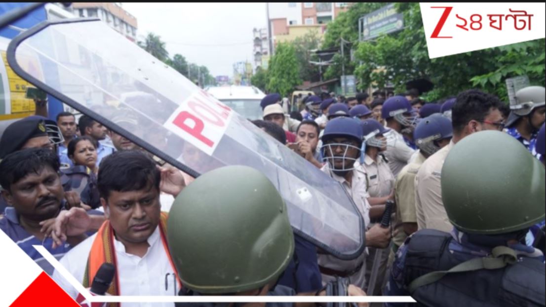সুকান্তকে লক্ষ্য করে জুতো! তৃণমূল-বিজেপি ধস্তাধস্তি, তুলকালাম কাণ্ড বজবজে… shoe thrown at BJP President sukanta Majumder in Budge Budge