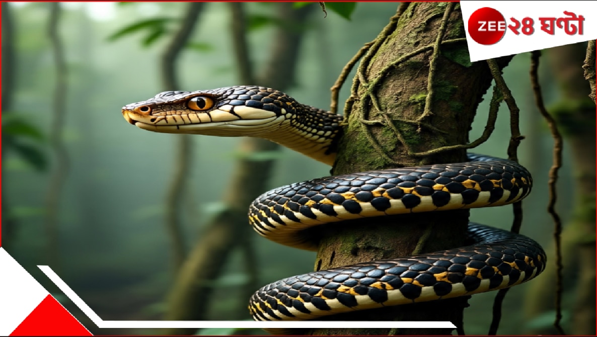আমগাছের মগডালে ১৩ ফুট লম্বা কিং কোবরা! উদ্ধার করতে বন দফতরের কর্মীরা সাপটির সামনে যেতেই ঘটে গেল…।king cobra worlds longest venomous snake on a mango treetop people scared