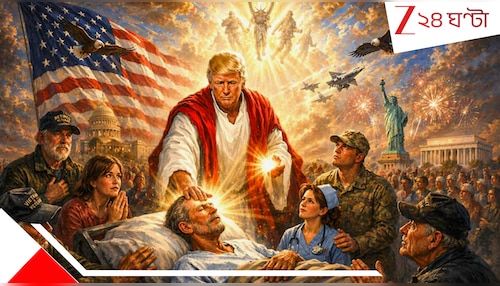 Donal Trump: যিশু অবতারে ট্রাম্প, হাতের ছোঁয়ায় কি বাঁচাতে চাইছেন জেফ্রি এপস্টিনকে? কী হল আমেরিকার প্রেসিডেন্টের…