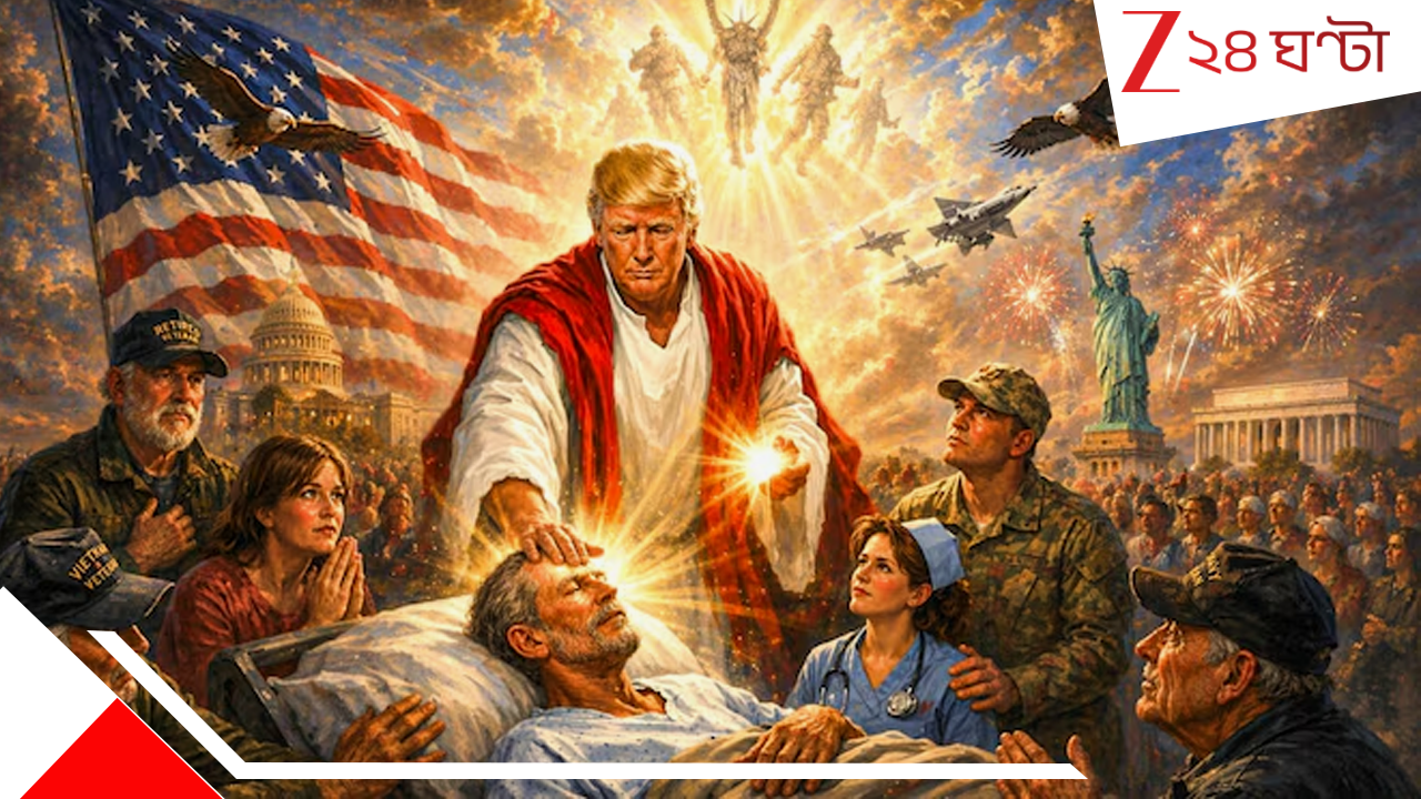 Donal Trump: যিশু অবতারে ট্রাম্প, হাতের ছোঁয়ায় কি বাঁচাতে চাইছেন জেফ্রি এপস্টিনকে? কী হল আমেরিকার প্রেসিডেন্টের… Donal Trump: যিশু অবতারে ট্রাম্প, হাতের ছোঁয়ায় কি বাঁচাতে চাইছেন জেফ্রি এপস্টিনকে? কী হল আমেরিকার প্রেসিডেন্টের…