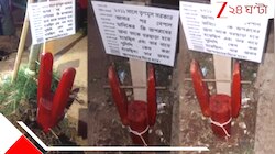 মাটিতে হাঁড়িকাঠ পুঁতে ঝুলিয়ে দেওয়া হল তৃণমূল নেতা-কর্মীদের নাম