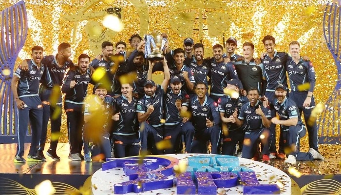 Gujarat Titans with IPL Trophy 