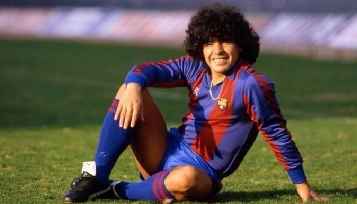 Maradona in Barcelona jersey 