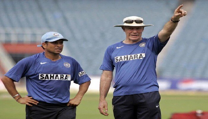 Sachin Tendulkar and Greg Chappel. File pics