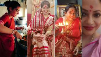 অর্পিতা, ঋতুপর্ণা থেকে শ্রীলেখা, অপরাজিতা ধনদেবীর আরাধনায় সেলেবরা