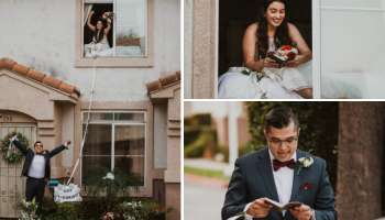 নিচে দাঁড়িয়ে বর, জানালায় বসেই বিয়ে সারলেন করোনা আক্রান্ত কনে