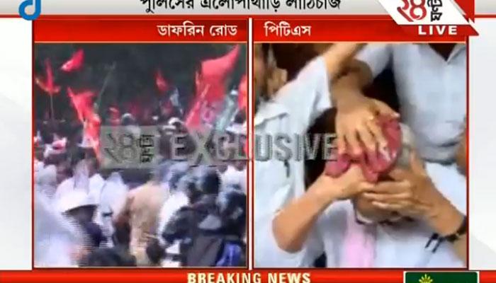 বামেদের নবান্ন অভিযান: খণ্ডযুদ্ধ দু'পক্ষের, পুলিসের লাঠিচার্জ, আহত নেতারা, স্তব্ধ শহর 