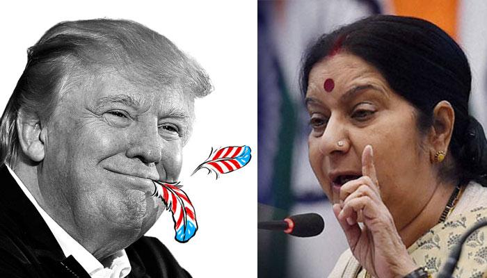 &#039;টাকার জন্য প্যারিস জলবায়ু চুক্তি স্বাক্ষর করেনি ভারত&#039;, ট্রাম্পকে একহাত সুষমার