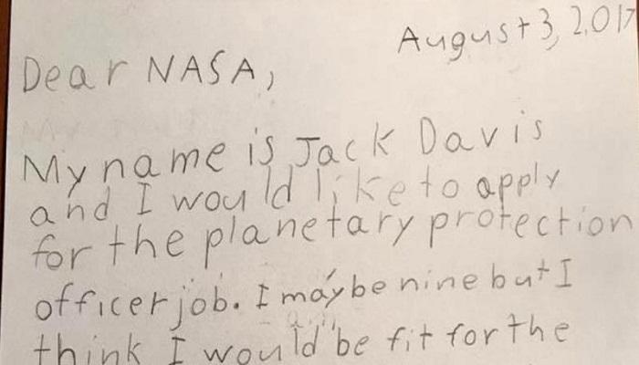 &#039;প্ল্যানেটরি প্রোটেকশন অফিসার&#039; হতে চায় ৯ বছরের &#039;অ্যালিয়েন&#039; জ্যাক! উত্তর দিল NASA
