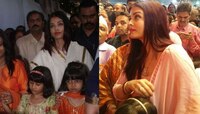 পরনে সালোয়ার-কুর্তা, মাথায় সিঁদুর, বধূবেশে গণেশ পুজোর প্যান্ডেলে ঐশ্বর্য