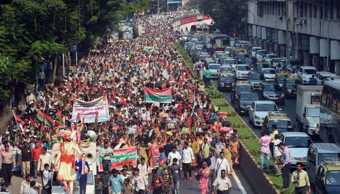 কৃষক আন্দোলনে ফের উত্তাল হল মুম্বই, সরকারের আশ্বাসে থামল বিক্ষোভ