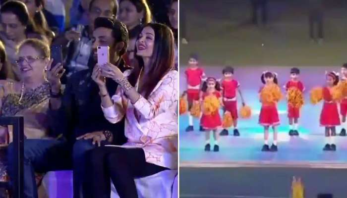 স্কুলের বার্ষিক অনুষ্ঠানে আরাধ্যার নাচ, ছবি তুলতে ভুললেন না 'রাই'