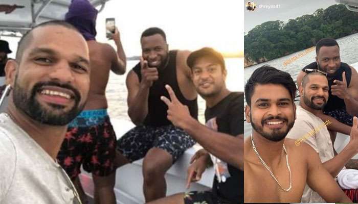 তৃতীয় ওয়ান ডে ম্যাচের আগে ক্যারিবিয়ান ক্রিকেটারদের সঙ্গে জলকেলিতে মাতলেন শিখর-শ্রেয়সরা তৃতীয় ওয়ান ডে ম্যাচের আগে ক্যারিবিয়ান ক্রিকেটারদের সঙ্গে জলকেলিতে মাতলেন শিখর-শ্রেয়সরা
