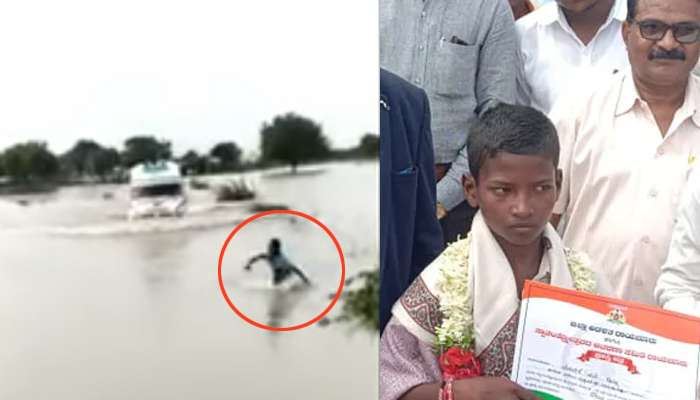 ভিডিয়ো: প্রবল স্রোতের মধ্যে অ্যাম্বুলেন্সকে পথ দেখিয়ে হিরো ১২ বছরের খুদে