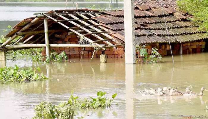 নাগাড়ে বর্ষণে পুজোর মুখে প্লাবিত রাজ্যের একাধিক অঞ্চল, চোখ রাঙাচ্ছে নদ-নদী