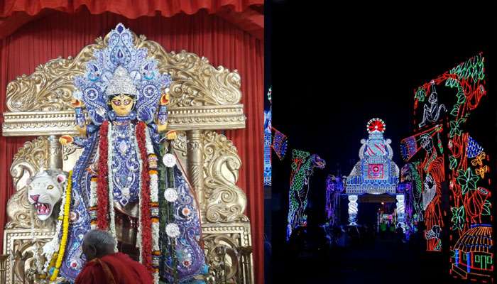 জগদ্ধাত্রীর আরাধনায় এক টুকরো চন্দননগর উঠে এল বেনিয়াটোলা সার্বজনীনে