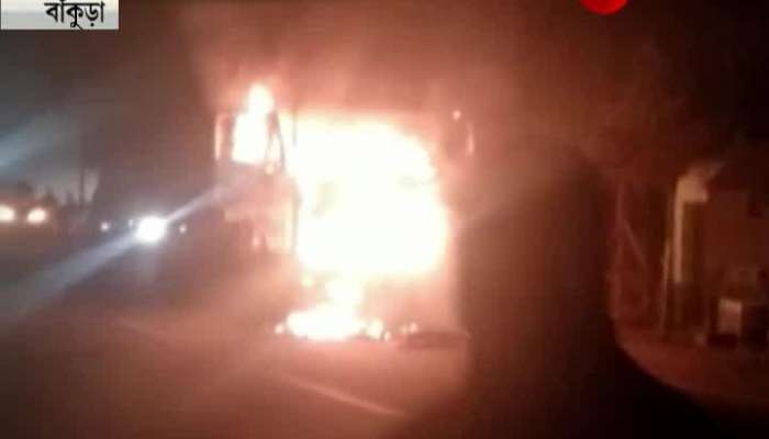 Lorry burns down at Mejia of Bankura