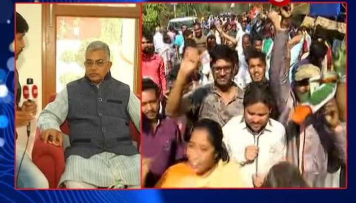 TMC workes celebrate; what is Dilip Ghosh thinking about the current vote count?