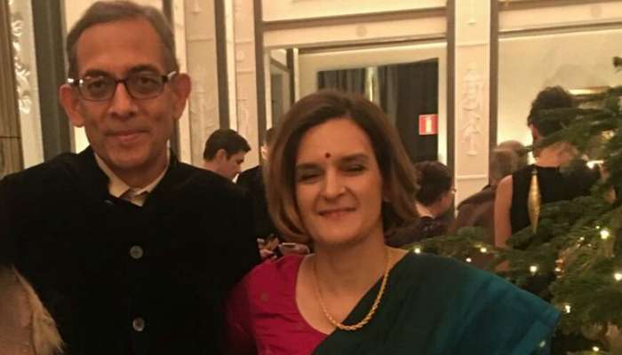 ষোলো আনা বাঙালিয়ানা, ধুতি-পঞ্জাবিতে অভিজিত্, শাড়িতে স্ত্রী নিলেন নোবেল