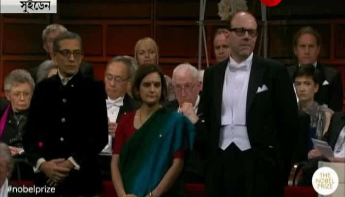Abhijit Banerjee receives Nobel prize in Bengali attire 