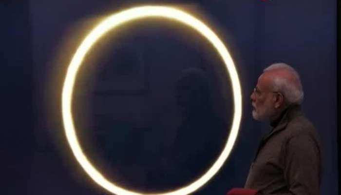 Modi tweets pictures oh him watching solar eclipse