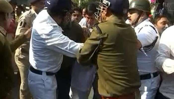 Conflict between bjp and police at bagbazar
