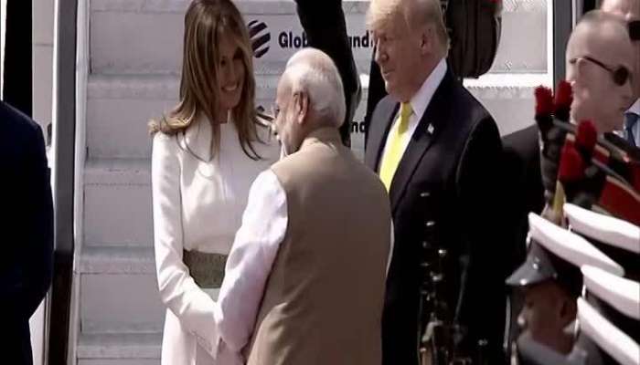 PM Modi welcomes Donald Trump at airport
