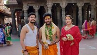 'ধর্মযুদ্ধ' মুক্তির আগে পুজো দিতে মহাকাল মন্দিরে রাজ-শুভশ্রী