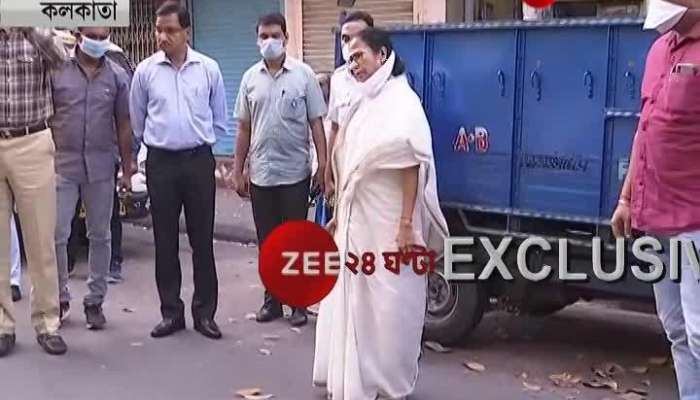 mamata banerjee draws circle in market