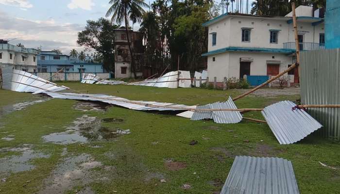 প্রবল ঝড় বৃষ্টিতে উড়ে গেল চাল, ভাঙল বেড়া, লন্ডভন্ড ওদলাবাড়ি কোয়ারেন্টাইন সেন্টার