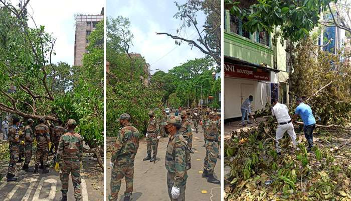 আমফানে লন্ডভন্ড শহর, পরিস্থিতি সামাল দিতে কাজ শুরু করল সেনা