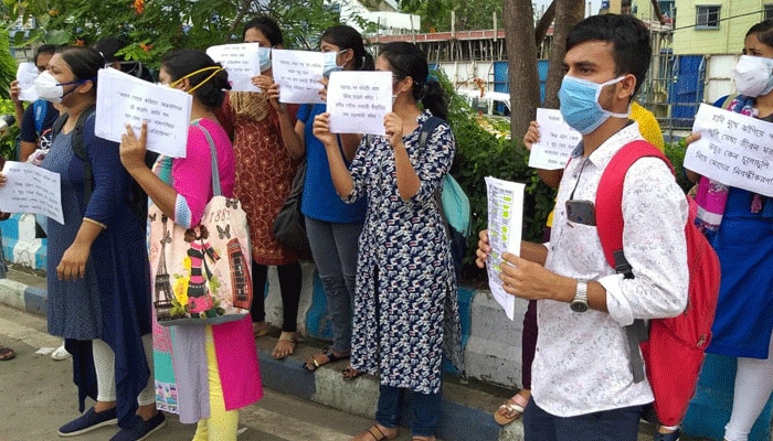 বাংলায় চাকরি পাচ্ছেন না, শেষমেশ নবান্ন অভিযানে ভিনরাজ্যের নার্সিং পড়ুয়ারা