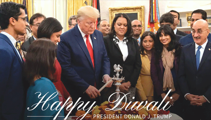 আলোর উত্সবে ভারতীয়দের শুভেচ্ছা ট্রাম্পের, শেয়ার করলেন দীপাবলি পালনের ছবি 