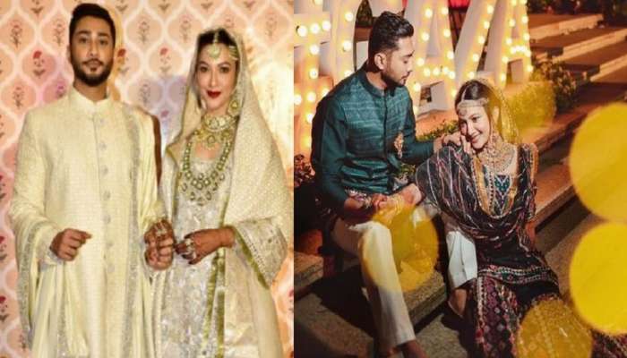 পরনে ঐতিহ্যবাহী পোশাক, 'নিকাহ'-র পর জায়েদের হাত ধরে বেরিয়ে এলেন Gauahar Khan