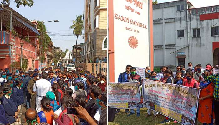 বছর ঘুরেও চাকরি মেলেনি, পার্থ চট্টোপাধ্যায়ের বাড়ির সামনে জমায়েত SSC-র প্রার্থীদের