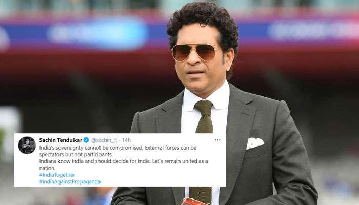 'বহিরাগত কোনও শক্তি ভারতের বিষয়ে মাথা গলাতে পারে না', শচীনের টুইটে উত্তাল দেশ