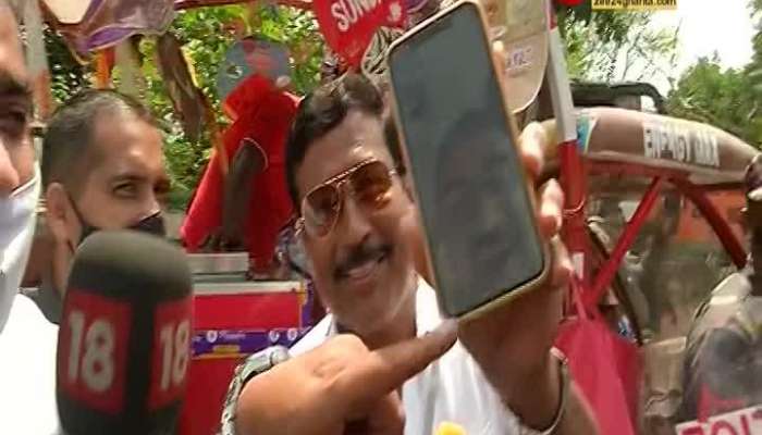 In the midst of excitement, ice cream in Sabyasachi's hands, video call to Sabyasachi Dutta by Suvendu Adhikari
