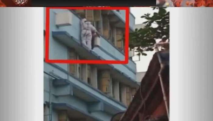 Corona Patient climbs to curnish in Kolkata Medical College Hospital