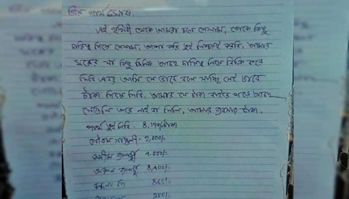 &#039;তোকে কিছু দায়িত্ব দিয়ে গেলাম আশা করি করবি&#039;, চিঠি লিখে আত্মহত্যা বস্ত্র ব্যবসায়ীর