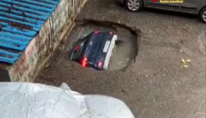 Mumbai: Viral Video Shows Sinkhole Swallowing Parked Car In Ghatkopar