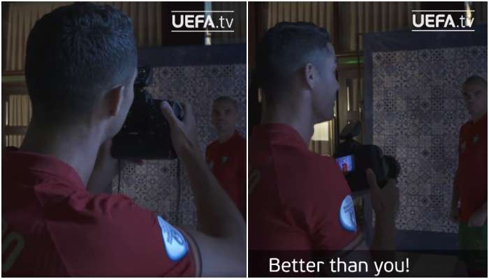 UEFA EURO 2020: &#039;আপনার থেকে ভাল ছবি তুলি!&#039; চিত্রগ্রাহককে সরিয়ে ক্যামেরা হাতে তুলে নিলেন Ronaldo
