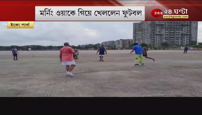 Dilip Ghosh: Dilip Ghosh played football at Eco Park on the day of TMC's 'Khela Hobe' | Zee 24 Ghanta EXCLUSIVE