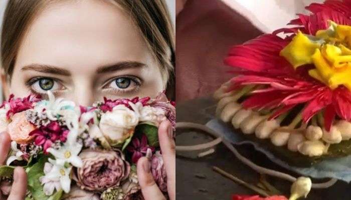 Flower Mask: সংক্রমণ রুখতে, বিয়ের দিনে ফুলের মালা, মুকুটের সঙ্গে পরুন মাস্কও