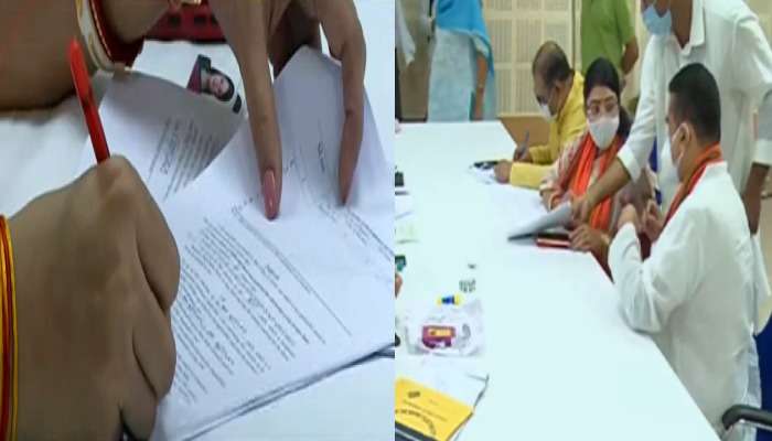 By Poll: মিছিলে শুভেন্দু, ঢাক-ঢোল বাজিয়ে মনোনয়ন পেশ প্রিয়াঙ্কার 