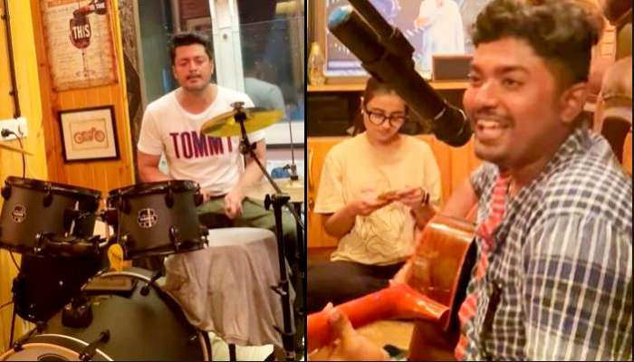 গান ধরলেন Shovan, ড্রাম বাজালেন Jisshu, জমে উঠেছিল সঙ্গীতের আসর 