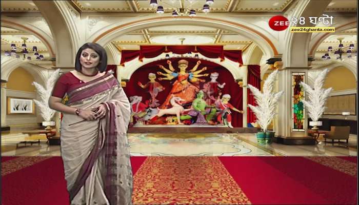  #PujoAsche Visva-Bharati in the title again. The magic of Professor Ashish Ghosh's hand. Durga Puja 2021